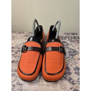 BALLY W/ Strap Orange River Calf Leather Flats MSRP $552 Extremely Rare